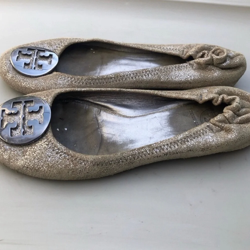 Tory Burch Miller Bronze/Gold Flats. Size 8.